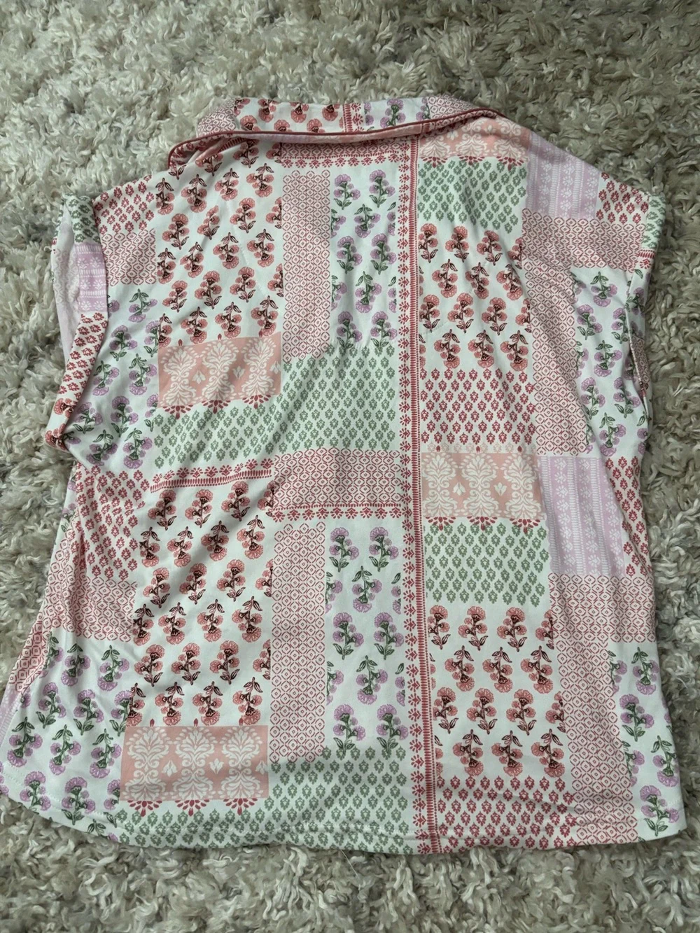 Laura Ashley Pink Patchwork Floral Short Pajama Set